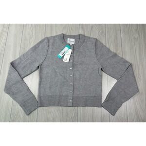 Pink Rose Ingrid Full Button Cardigan Light Heather Grey Women Size S Stitch Fix